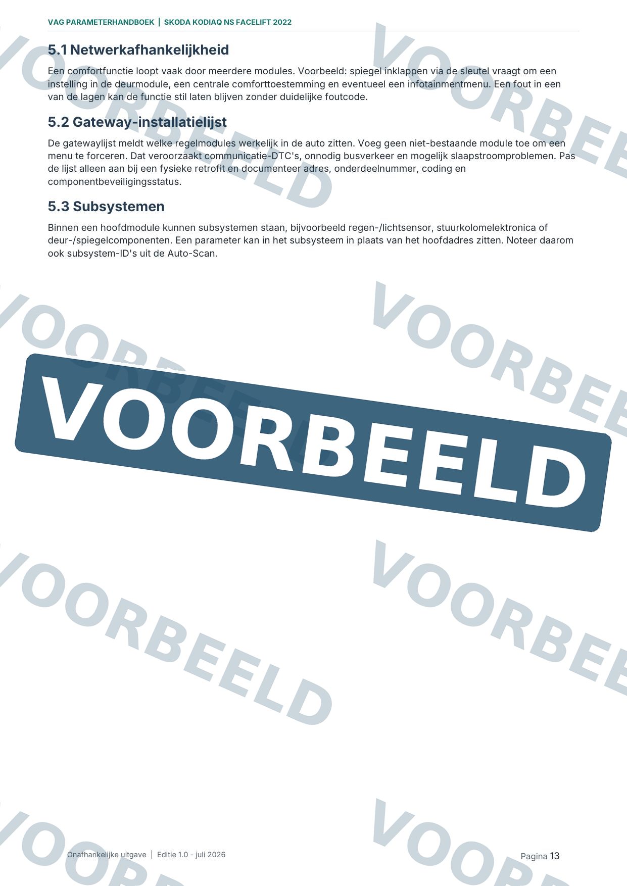 Voorbeeldpagina: Regelmodule-architectuur